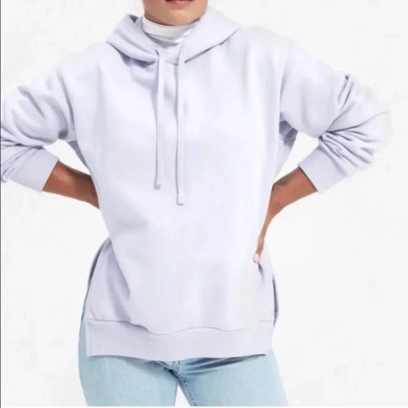 Everlane Side Slit The Oversized Fleece Hoodie Sz XXS - Picture 1 of 13
